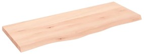 kezeletlen tömör tölgyfa fali polc 100x40x(2-4) cm