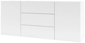 AVANA 2D3S  fiókos szekrény, 140x63x35, fehér/wotan tölgy