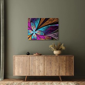 Kép - absztrakció, virág (üvegen) (70x50 cm)