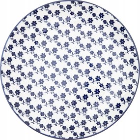 Navia Ebédlő tányér sötétkék virágos 27 cm Homla