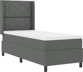 vidaXL LED Box Spring Ágy matracmal Sötétszürke 80 x 200 cm szövet