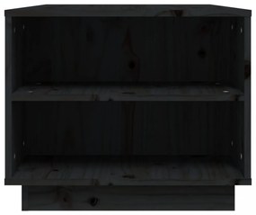 fekete tömör fenyőfa dohányzóasztal 90 x 49 x 40,5 cm