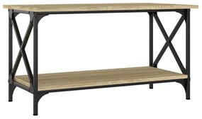 Sonoma tölgy színű szerelt fa és vas dohányzóasztal 80x45x45 cm