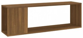 barna tölgy színű szerelt fa TV-szekrény 100 x 24 x 32 cm