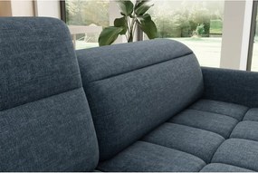 Kék bársony kinyitható-tárolóhelyes sarokkanapé (bal oldali-L alakú) Barea – ELTAP