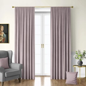 Függöny Ráncoló Szalaggal Velúr 140X260 Rózsaszín