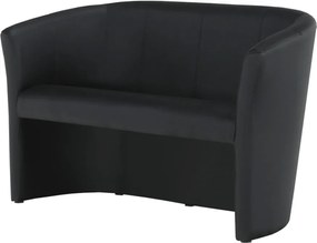 Klub duplafotel, fekete textilbőr, CUBA