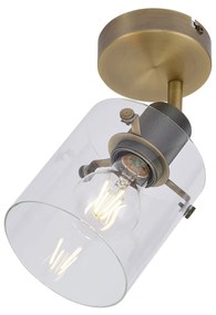 Design fali spotlámpa bronz színben, átlátszó üveggel - Domo