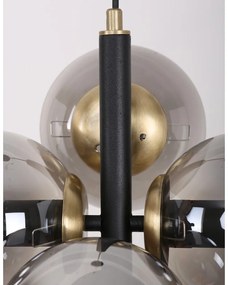 Fekete-szürke függőlámpa üveg búrával ø 15 cm Forte – Squid Lighting