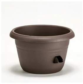 Plastia Siesta önöntöző kültéri virágtartó, 35 cm, barna, 35 cm átmérőjű