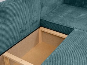 AKCIÓ Petrol színű sarokkanapé SMART COSARO, kétoldalas + 2 párna INGYEN II. osztály