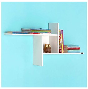 Fali polc 50x100 cm, fényes fehér