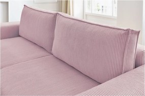 Világos rózsaszín kordbársony kinyitható kanapé 245 cm Nihad – Bobochic Paris