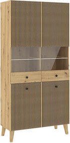 BERLIN 4 ajtós vitrines szekrény | Artisan Tölgy
