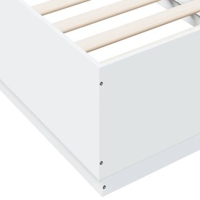 fehér szerelt fa ágykeret LED-del 75 x 190 cm
