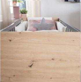 Szürke-natúr színű babaágy 60x120 cm Anna – Roba