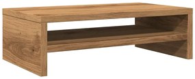 Kézműves tölgy színű szerelt fa monitorállvány 42x24x13 cm