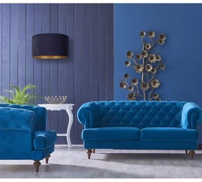 Duolla - Csillár zsinóron ROLLER 1xE27/15W/230V átm. 40 cm kék/arany