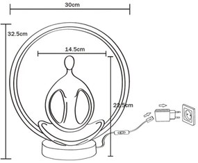 Zuma Line ED81F134U - LED Asztali lámpa YOGA LED/4W/5V fekete/arany