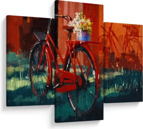 Piros kerék képe, akril festés (90x60 cm)