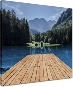 Vászonkép 40x40 Fa móló a hegyekben