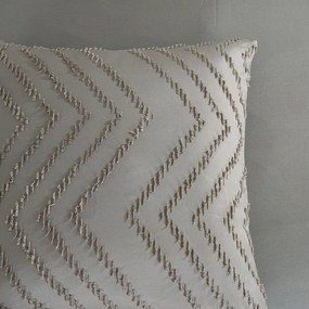 Szürke-barna egyszemélyes hosszabbított mikroszálas ágyneműhuzat 140x220 cm Pure Zigzag – Good Morning