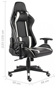 fehér PVC forgó gamer szék