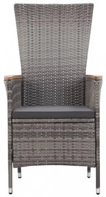 3 részes szürke polyrattan kerti ülőgarnitúra párnákkal