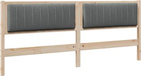 vidaXL Kárpitozott fejtámla fejtámlával Barna 200 cm Tömör fenyőfa