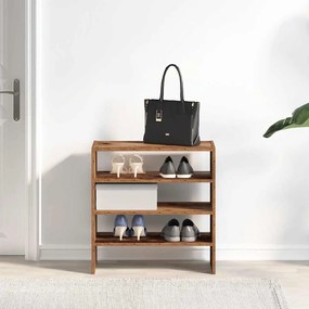 2 db antik fa színű cipőtartó állvány halmozható 60x30x30,5 cm