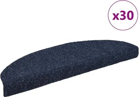 vidaXL 30 db öntapadós lépcsőszőnyeg, kék, nagy félkör, 65 x 21 x 4 cm