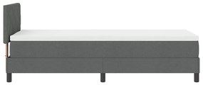 Boxspring Ágy Matraccal &amp; LED Sötét Szürke 80x200 cm Szövet
