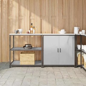 Konyhai Tároló Készlet polcokkal 2 pcs Ezüst 180 x 50 x 92 cm