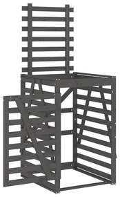 szürke tömör fenyőfa szemeteskuka tároló 84x90x128,5 cm