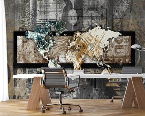 Gario Fotótapéta Régi világtérkép vintage Anyag: Vlies, Méret: 350 x 245 cm