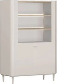 Elivo kétajtós lábas vitrin 100 cm - kasmír / olajozott tölgy