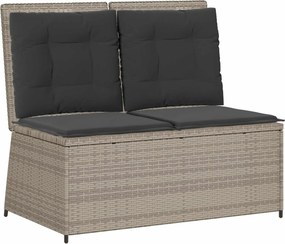 vidaXL Kerti pad Világosszürke polirattan