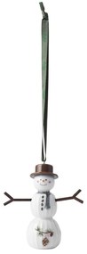 Porcelán kézzel festett karácsonyfadísz ø 4 cm Hammershøi Snowman – Kähler Design