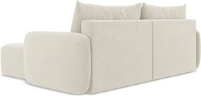 Krémszínű kinyitható-tárolóhelyes sarokkanapé (jobb oldali) Kalena – Makamii