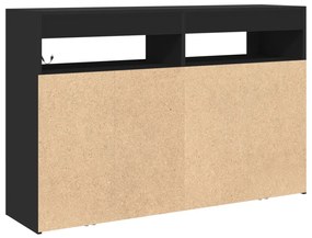 Oldalszekrény Fekete Műanyagfa 116 x 30 x 75 cm Oldalszekrény