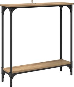 vidaXL Konzolasztal polcokkal Artisan tölgy 75 x 22,5 x 75 cm Faanyag