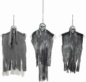 vidaXL Halloween Függő Szellem 3 pcs Fekete 66 x 110 cm Poliészter