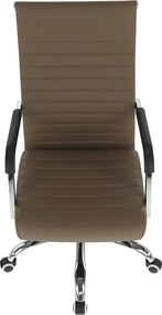 Irodai szék, textilbőr/fém, taupe/króm, FARAN