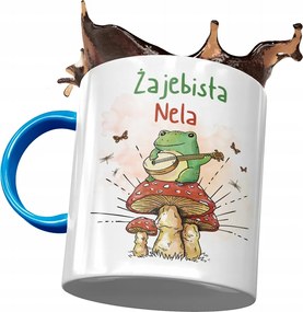 Kék Bögre Neli Feleség Barátnő Ajándék Nyomtatott Fotóval