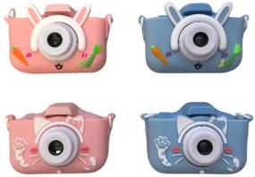 Dětský digitální fotoaparát se silikonovým obalem v podobě kočičky - rózsaszín