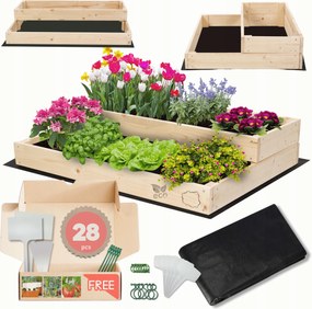 Ágyás magasított zöldséges láda lépcsőzetes impregnáló 18x90x60 öko