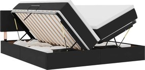 vidaXL Tárolós Ágy matracmal fejtámlával tárolóval Fekete 100 x 200 cm