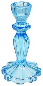 Kék magas üveg gyertyatartó - Rex London