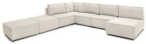 Krémszínű kordbársony sarokkanapé ("U" alakú-variálható) Nihad modular – Bobochic Paris