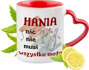 Hani Piros Bögre Szív Alakú Füllel Ajándék Nyomtatott